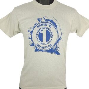 Mayfest 5K Run T Shirt Vintage 80s 1985 Ottawa IL 5000 Meters 50/50 Made In USA